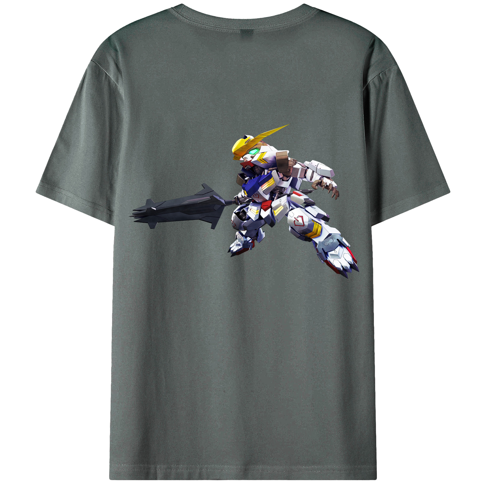 （画像用） 機動戦士ガンダム Mobile Suit Gundam 綿100％ メンズ半袖Tシャツ（バックプリント） 通気性